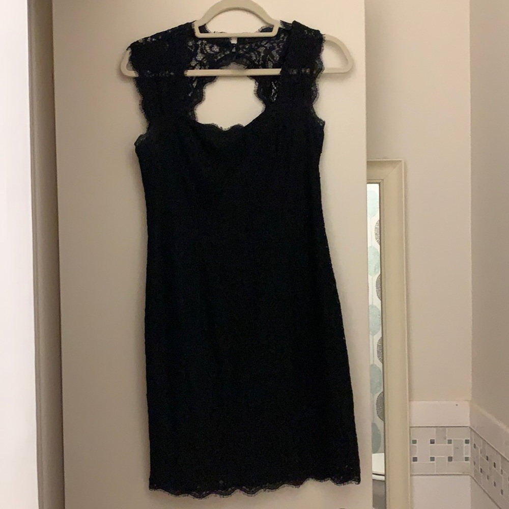Adriana Papell Little Black Lace Dress - 4